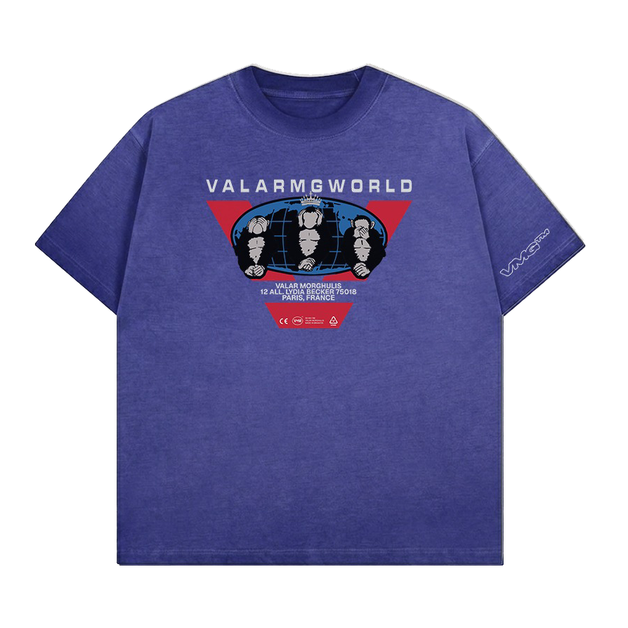 T-Shirt Valar Morghulis World VALARMGWORLD Violet foncé