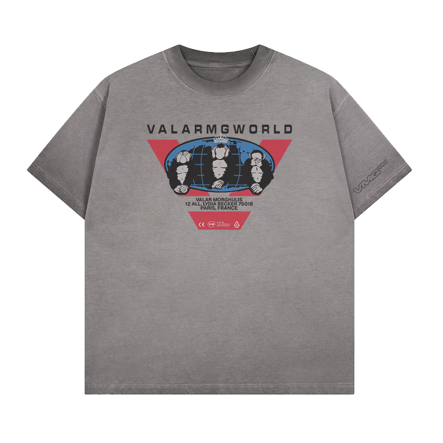 T-Shirt Valar Morghulis World VALARMGWORLD Gris